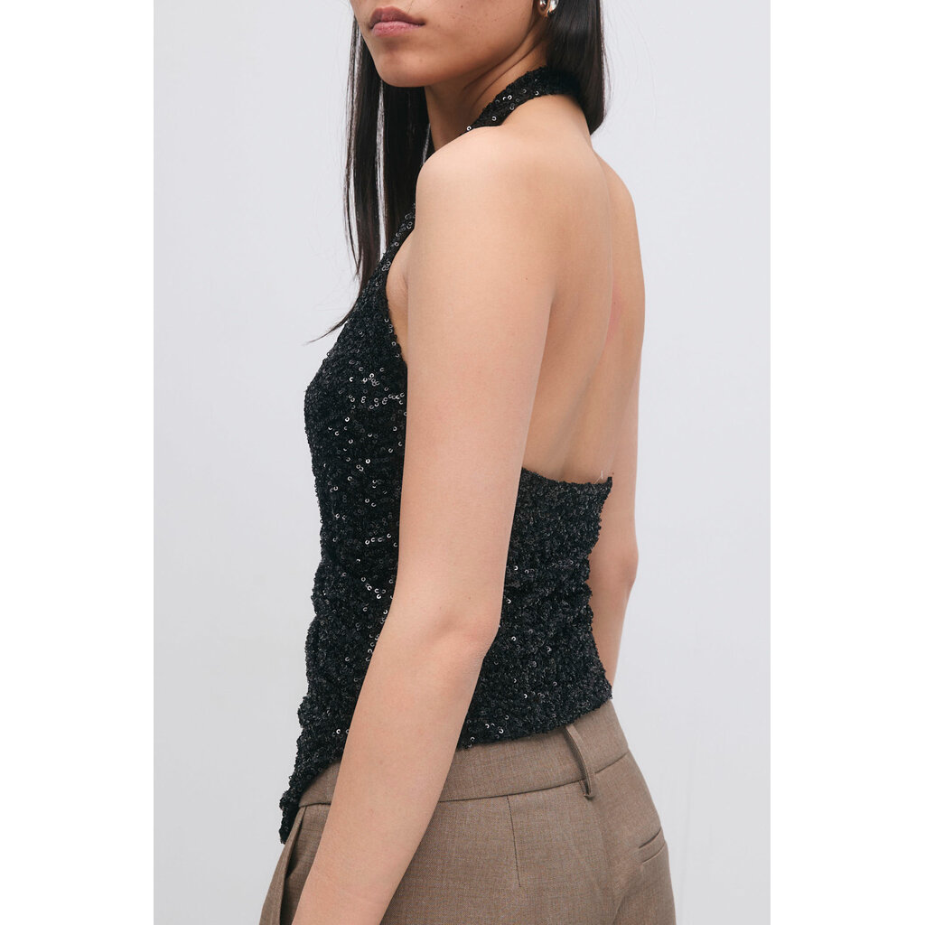 Gina Tricot Sequin halterneck top 26682 Black (9000)