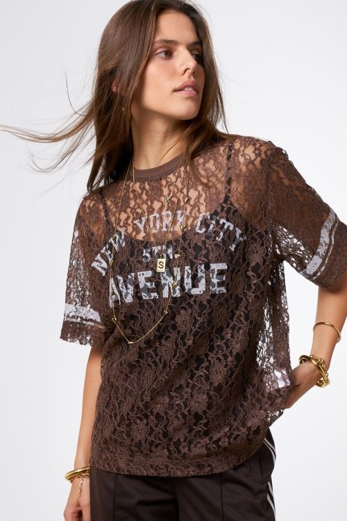 Bruine kanten top New York Avenue MJ14959