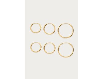 Earrings set 3 hoops MJ15292 Goud