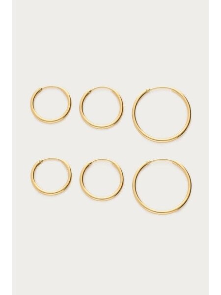 Earrings set 3 hoops MJ15292 Goud
