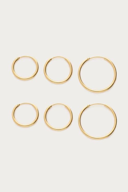 Earrings set 3 hoops MJ15292 Goud