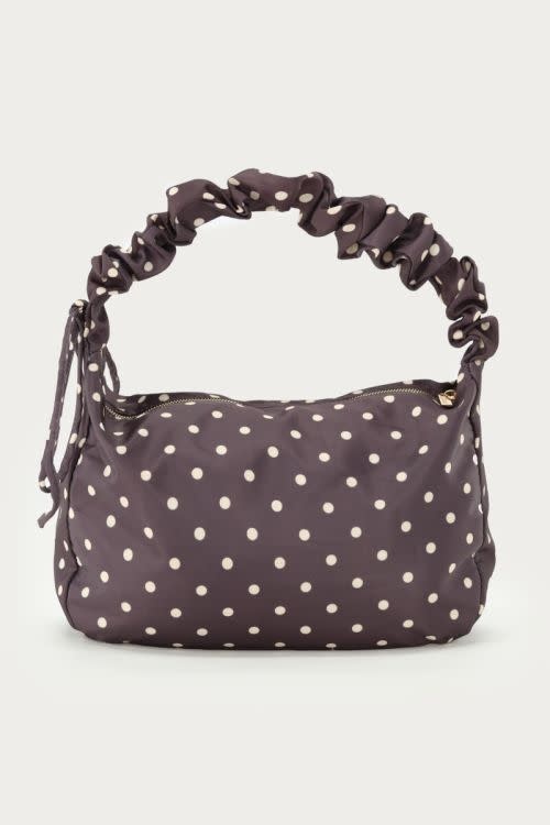 Bruine crossbody tas met polkadot MJ15300