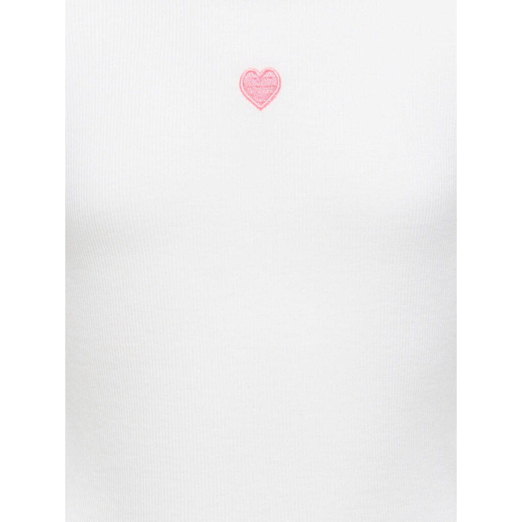 KIDS ONLY KOGELVA JUNE EMB S/S TEE CS JRS 15368642 Cloud Dancer Heart/Romance Rose/EMB