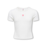 KOGELVA JUNE EMB S/S TEE CS JRS 15368642 Cloud Dancer Heart/Romance Rose/EMB