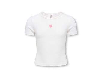 KOGELVA JUNE EMB S/S TEE CS JRS 15368642 Cloud Dancer Heart/Romance Rose/EMB