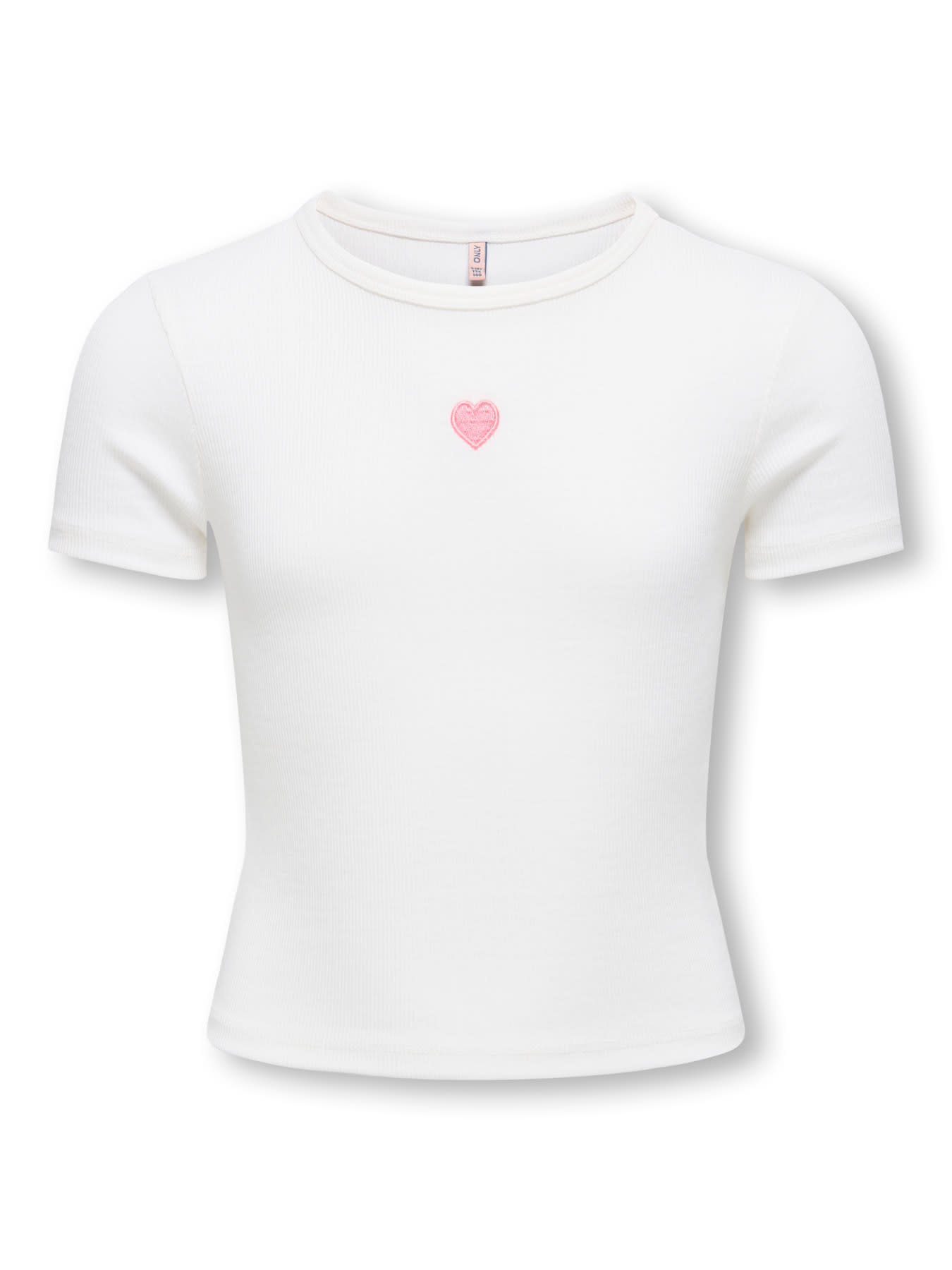 KOGELVA JUNE EMB S/S TEE CS JRS 15368642 Cloud Dancer Heart/Romance Rose/EMB