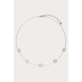Minimalistische ketting met parelmoer bloemen MJ10057 Zilver
