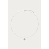Ketting met hartjes bedel en imitatieparels MJ09228 Zilver