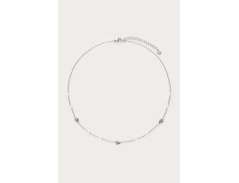 Ketting met hartjes en imitatieparels MJ10119 Zilver