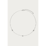 Ketting met hartjes en imitatieparels MJ10119 Zilver