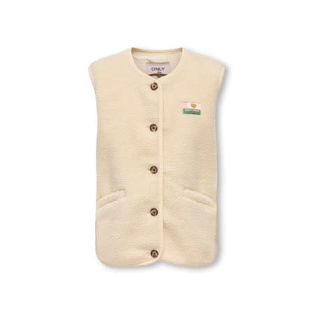 KIDS ONLY KOGBABY LIFE TEDDY VEST CS PNT 15366088 Antique White Vintage Badge