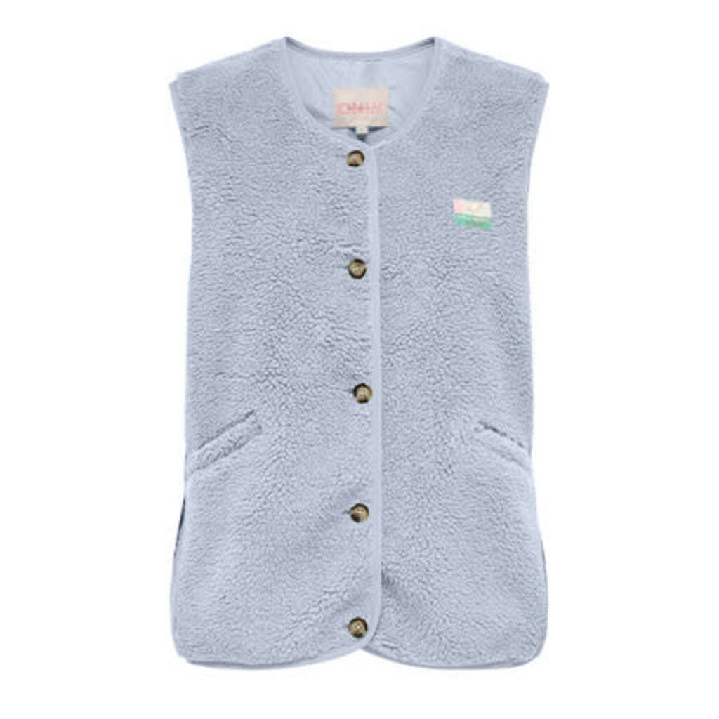 KIDS ONLY KOGBABY LIFE TEDDY VEST CS PNT 15366088 Cashmere Blue Vintage Badge