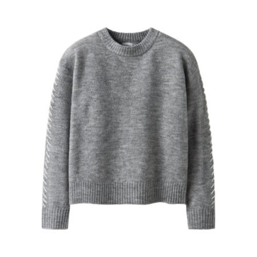 name it NKFSOFITA LS BOXY KNIT 13250531 Grey Melange