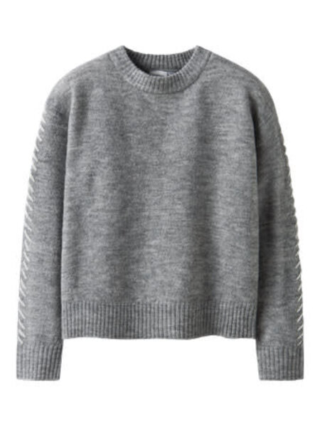 name it NKFSOFITA LS BOXY KNIT 13250531 Grey Melange