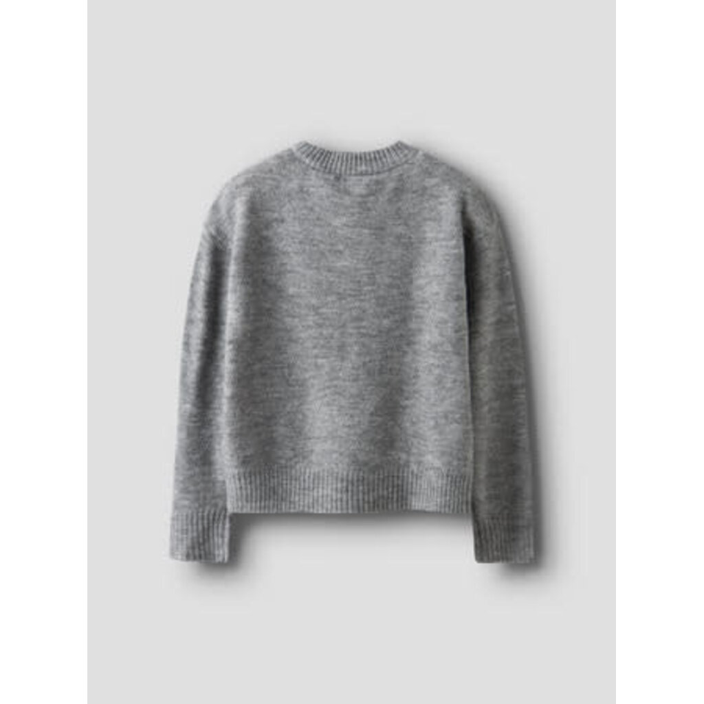 name it NKFSOFITA LS BOXY KNIT 13250531 Grey Melange