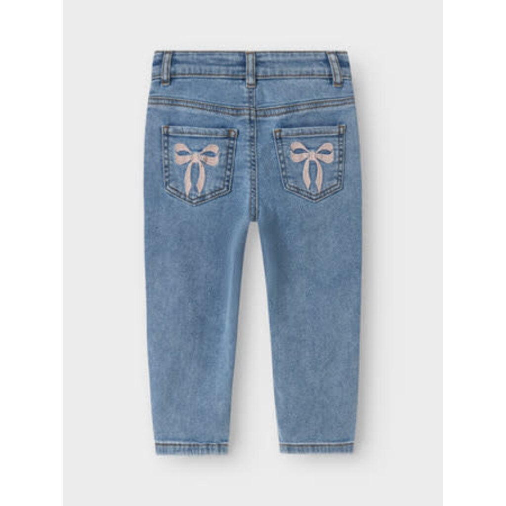 name it NMFBELLA MOM EMB JEANS 1224-SM NOOS 13242772 Medium Blue BOW EMBROIDERY