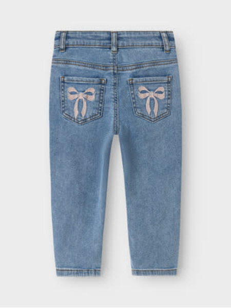 name it NMFBELLA MOM EMB JEANS 1224-SM NOOS 13242772 Medium Blue BOW EMBROIDERY