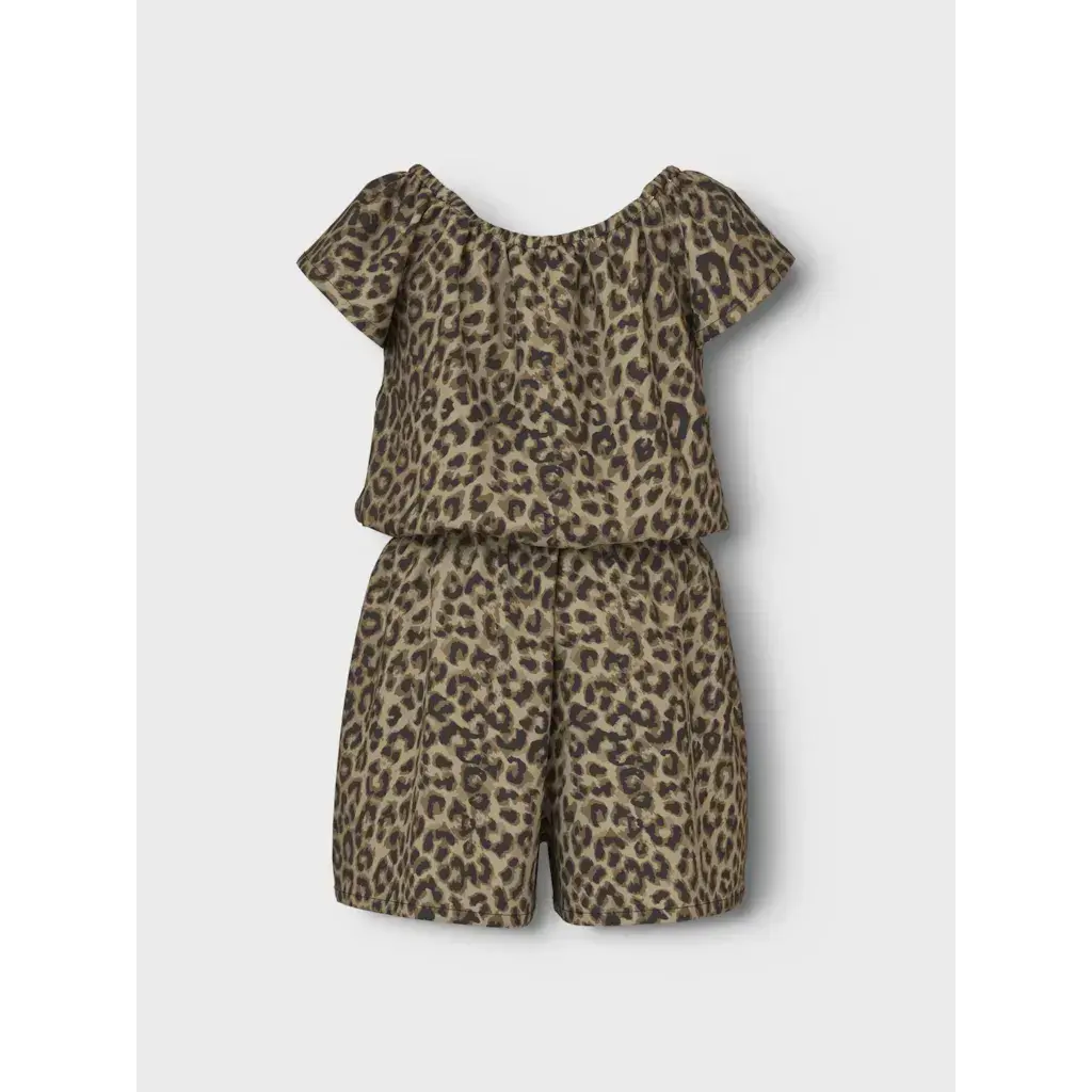 name it NMFVINAYA SS  PLAYSUIT 13218322 Black LEOPARD AOP