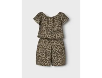 NMFVINAYA SS  PLAYSUIT 13218322 Black LEOPARD AOP