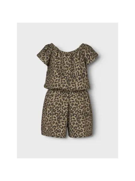 name it NMFVINAYA SS  PLAYSUIT 13218322 Black LEOPARD AOP