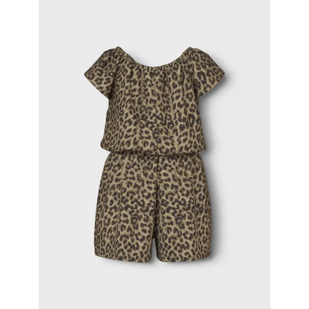 NMFVINAYA SS  PLAYSUIT 13218322 Black LEOPARD AOP