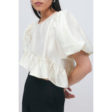 Puff sleeve blouse 26786 cream