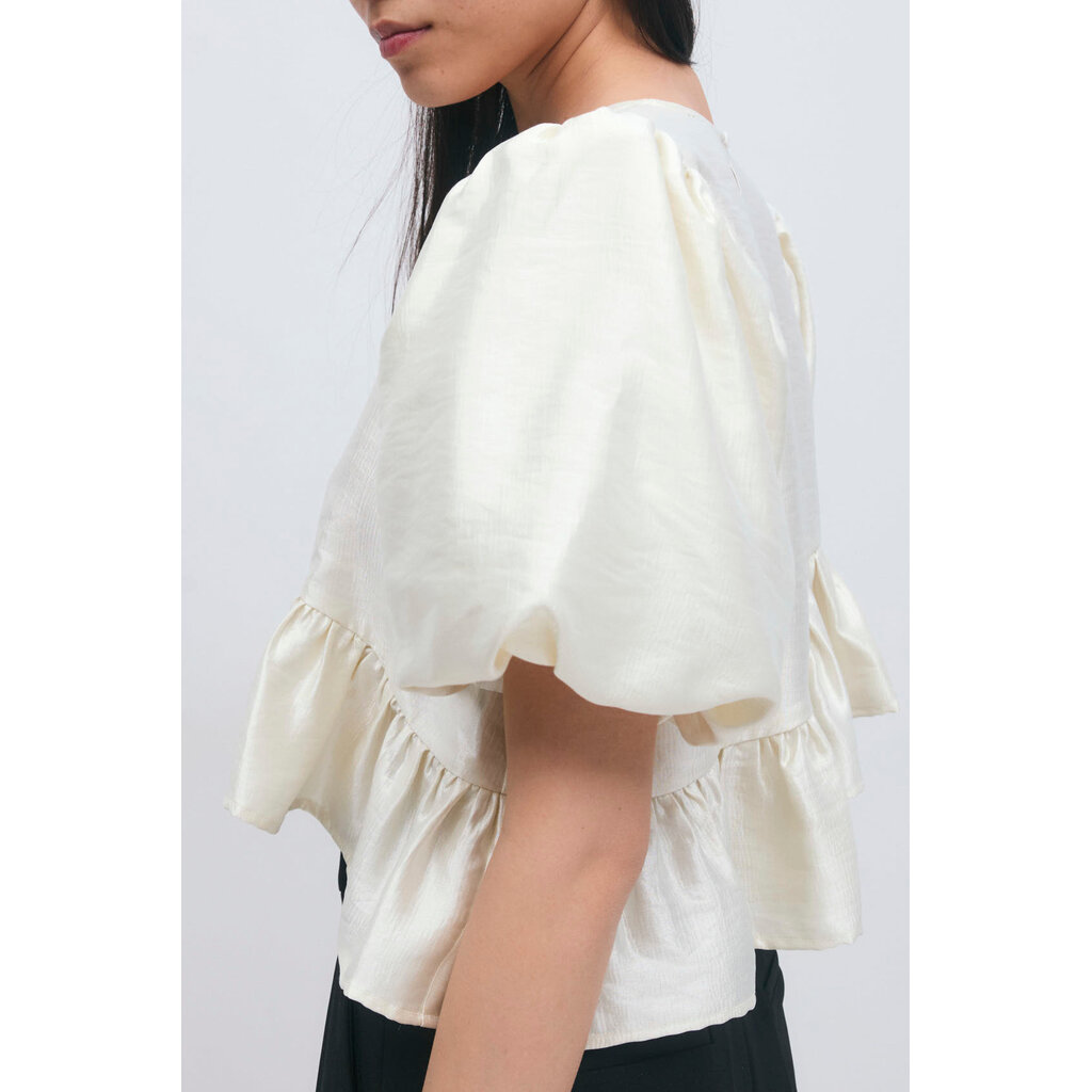 Gina Tricot Puff sleeve blouse 26786 cream