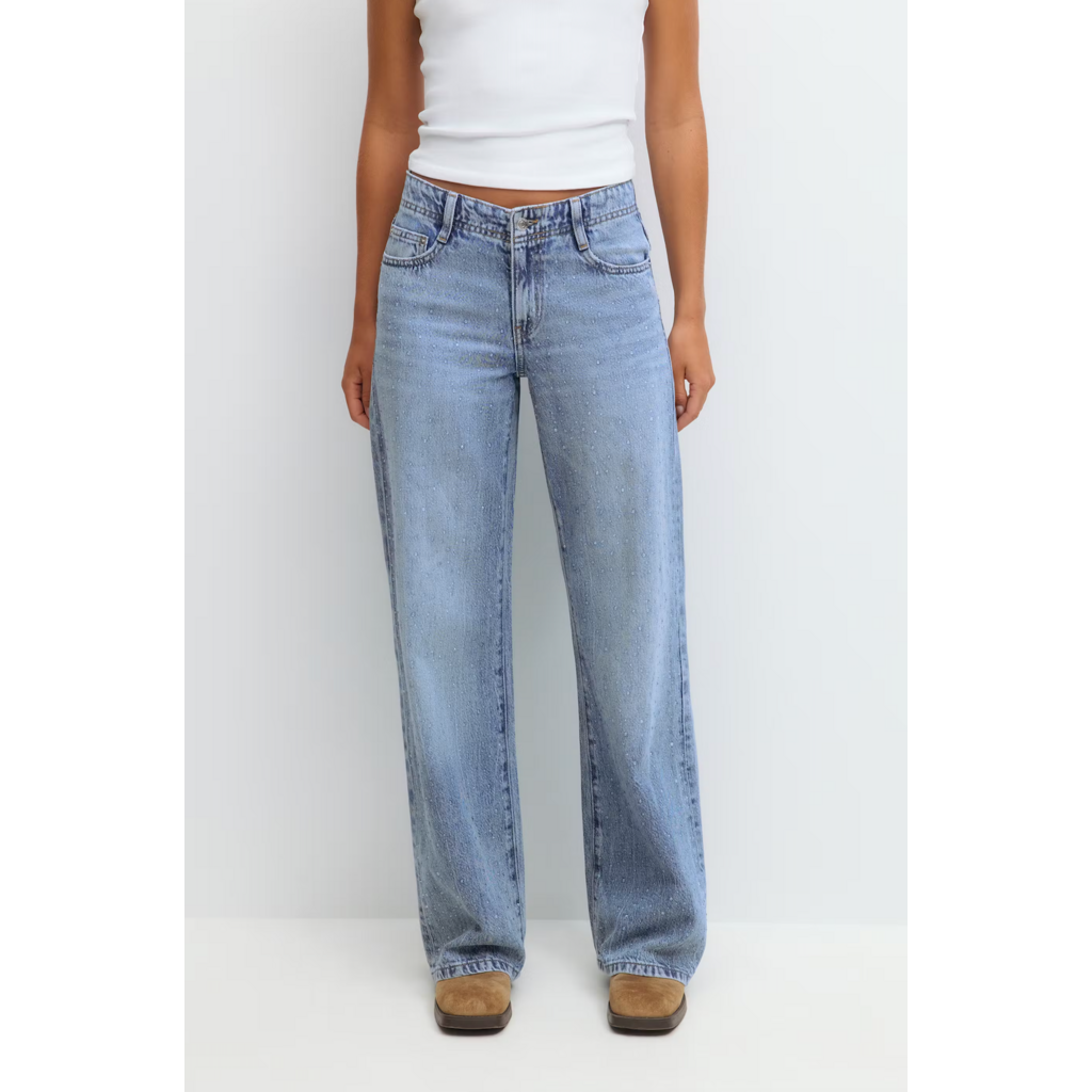 Gina Tricot Embellished jeans 26444 Mid blue