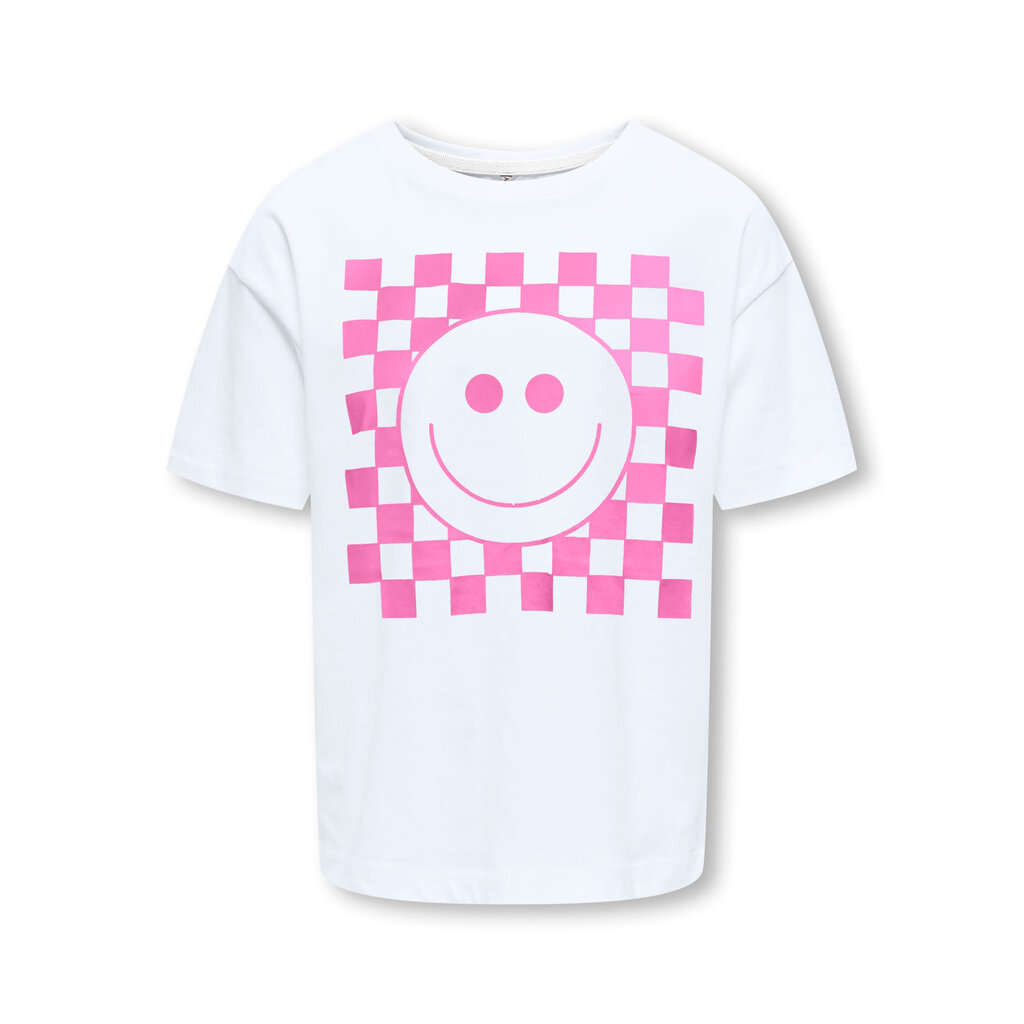 KIDS ONLY KOGCARTY LIFE S/S TEE BOX CS JRS 15375835 Bright White CheckSmiley