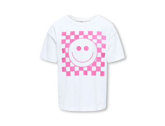 KOGCARTY LIFE S/S TEE BOX CS JRS 15375835 Bright White CheckSmiley