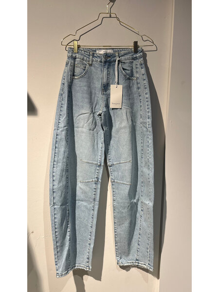 Barrel fit jeans stretch naden // light blue
