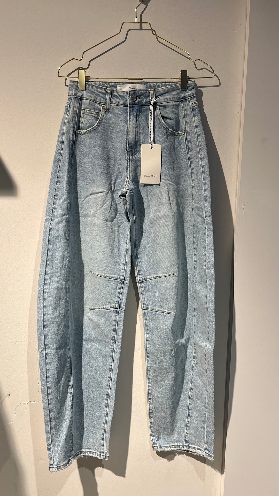 Barrel fit jeans stretch naden // light blue