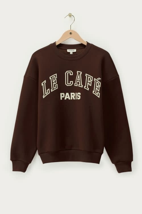 Bruine sweater "Le cafe Paris" MJ15647