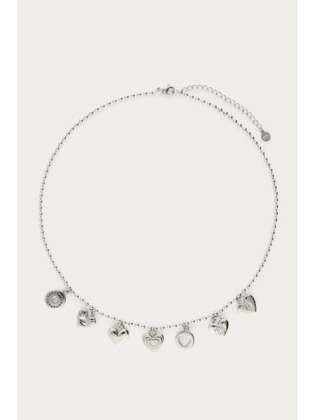 Ketting candy couture charms  MJ06294 Zilver
