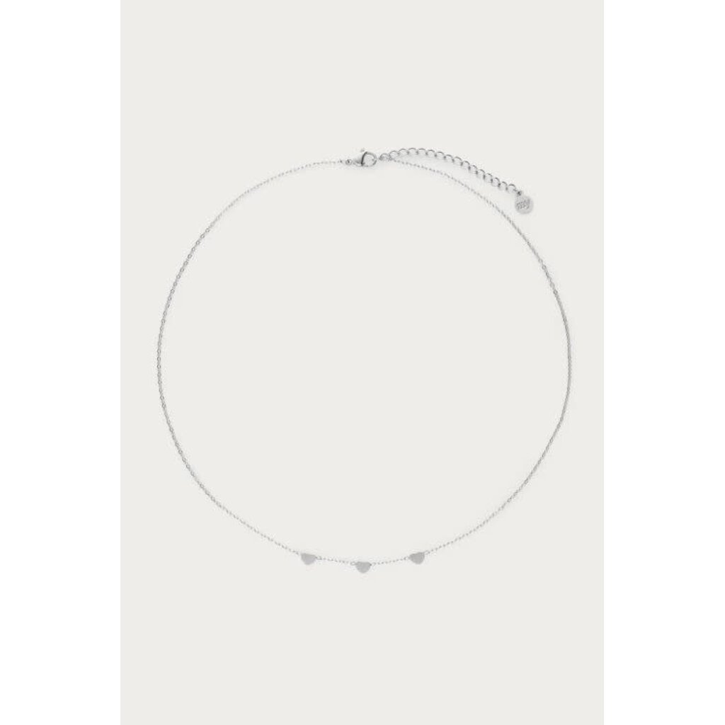 Ketting with three hearts MJ01901 Zilver