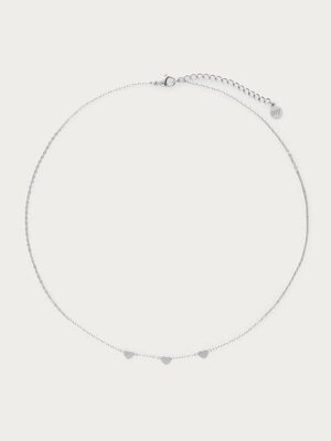 Necklace with three hearts MJ01901 Silver