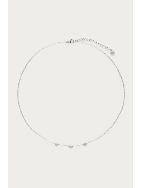Ketting with three hearts MJ01901 Zilver