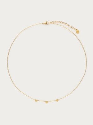 Necklace with three hearts MJ01901 Gold