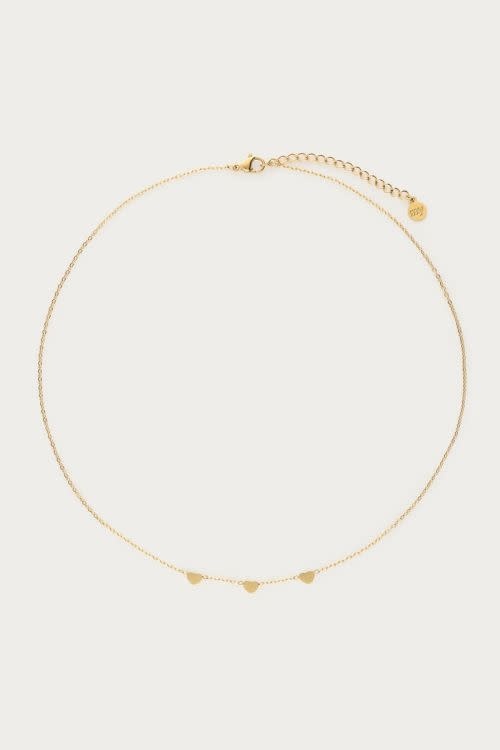 Necklace with three hearts MJ01901 Gold