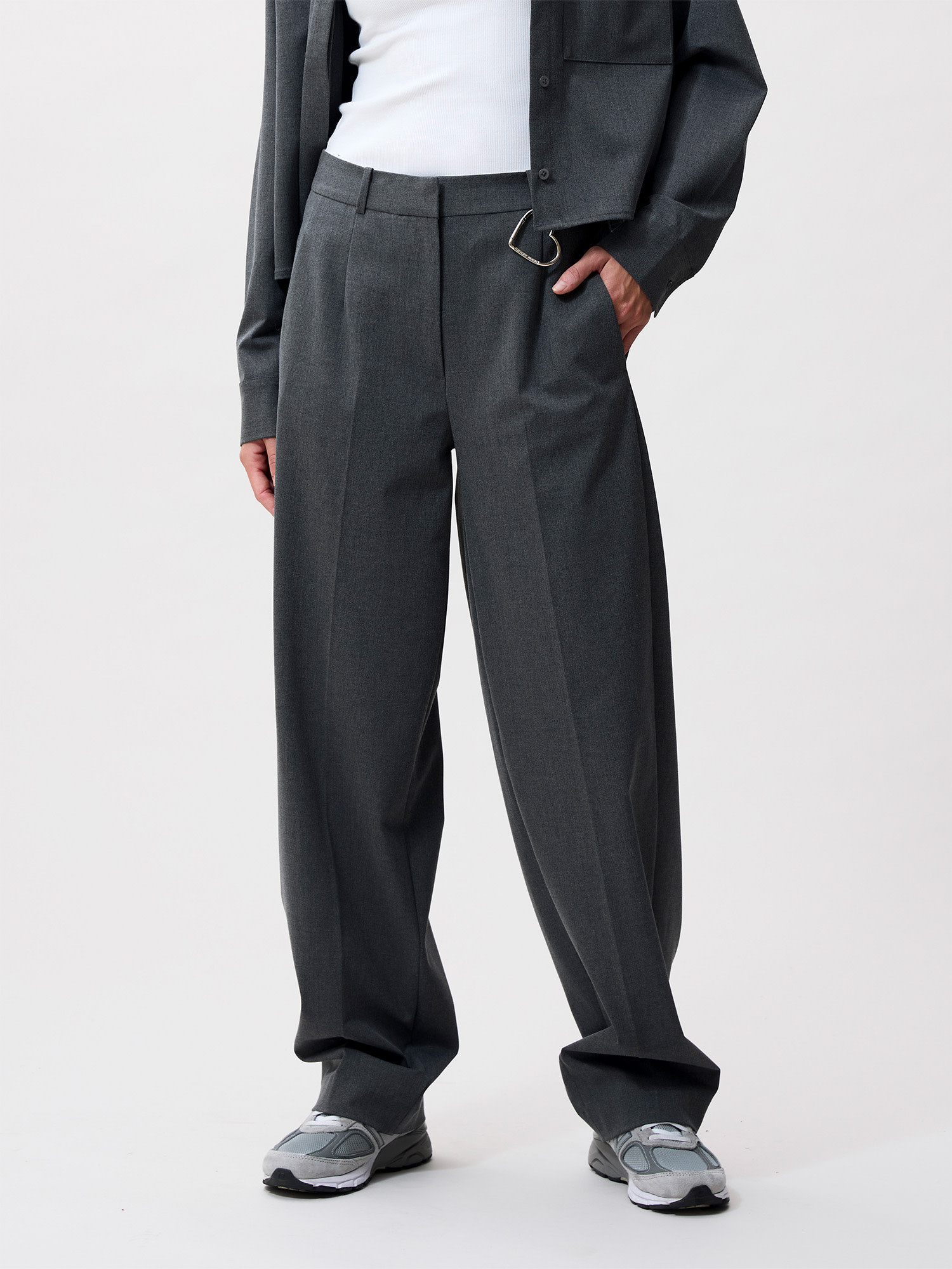Tapered  trousers 2502015604 Dark Grey Melange