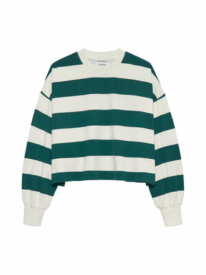 Oversized striped long sleeve 2601020404 Sea Moss