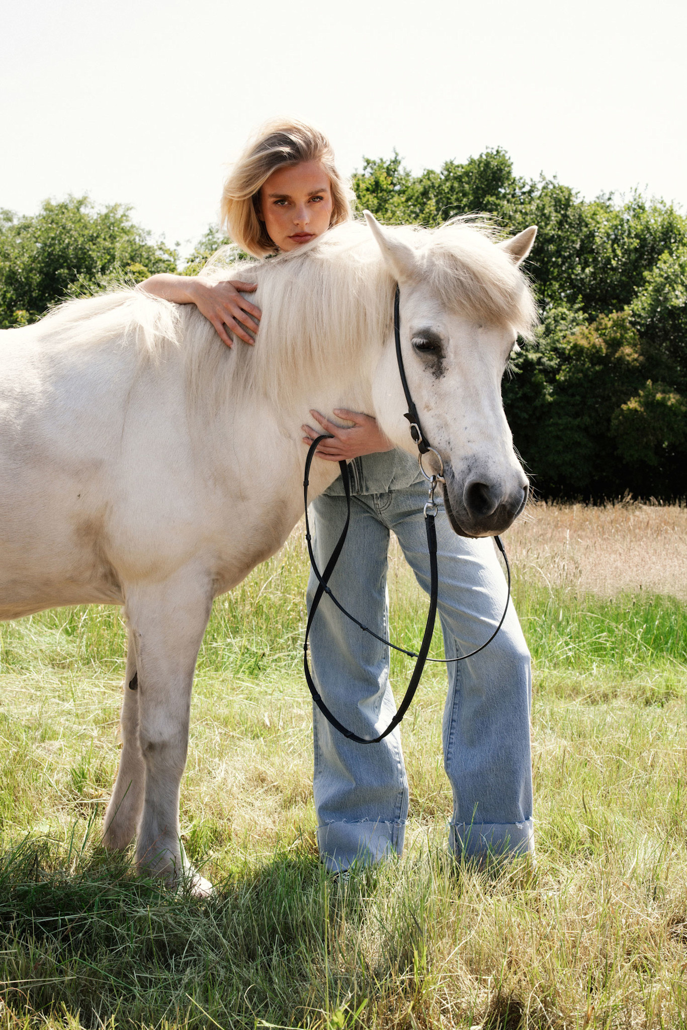 Loose fit jeans with fold 2601023202 Light Blue