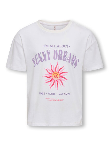 KIDS ONLY KOGRUTH SOLEI LIFE S/S TOP BOX CS JRS 15354257 Cloud Dancer Sunny Dreams/Orchid Bloom