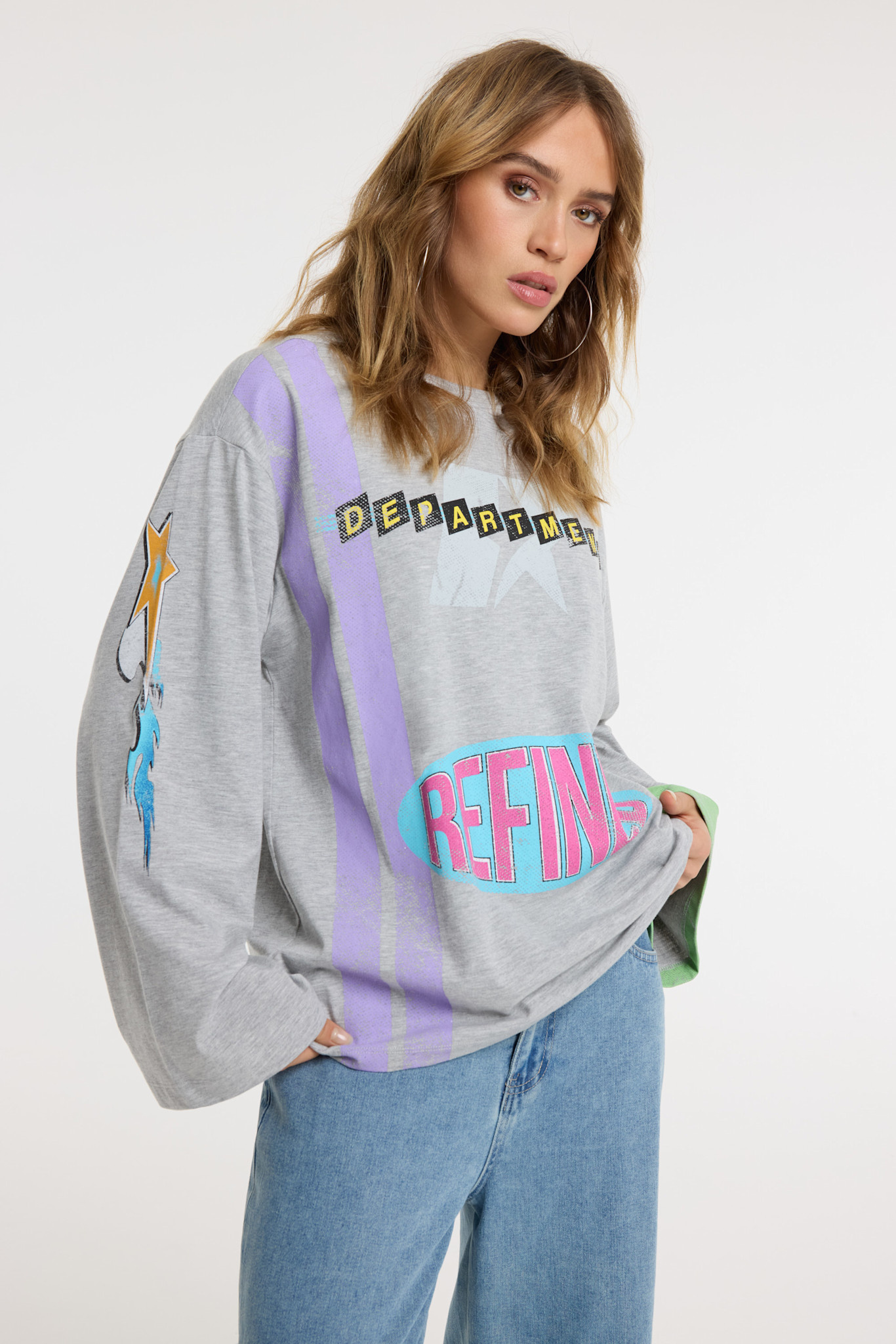 oversized longsleeve WINNIE (R2602813922) grey melange