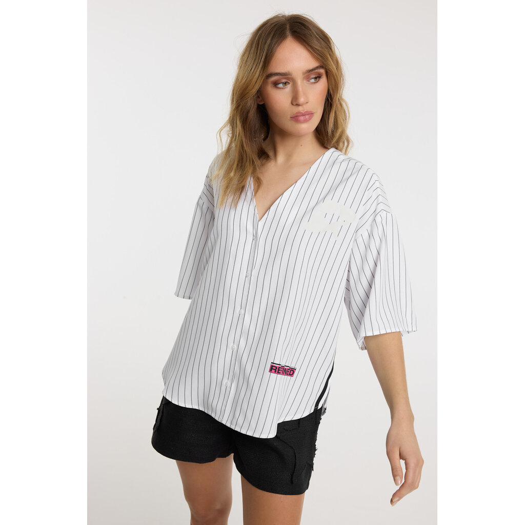 REFINED oversized baseball shirt BENNIE (R2602944911) white