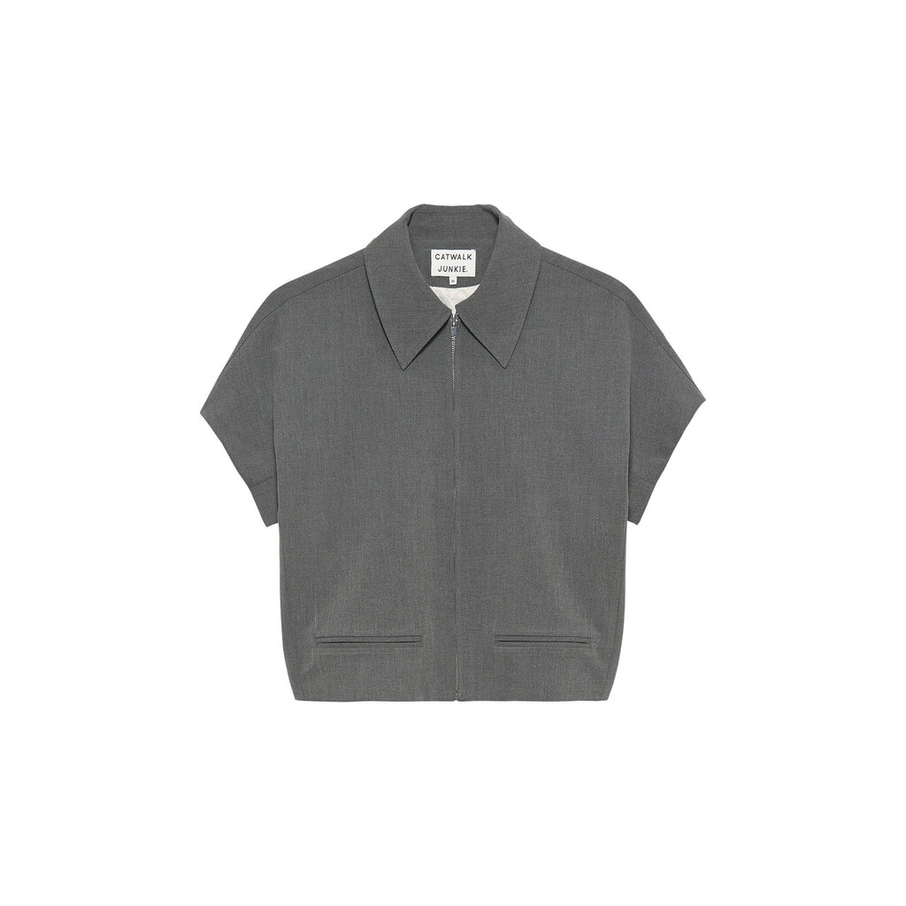 CATWALK JUNKIE Short sleeve jacket 2601022400 Dark Grey Melange