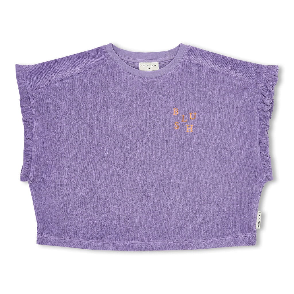 PETIT BLUSH Towel Ruffle Top SS26-304 Chalk Violet