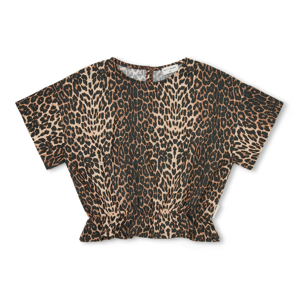 PETIT BLUSH Blouse Elastic Waist SS26-201 Leopard AOP
