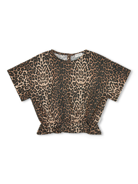 PETIT BLUSH Blouse Elastic Waist SS26-201 Leopard AOP