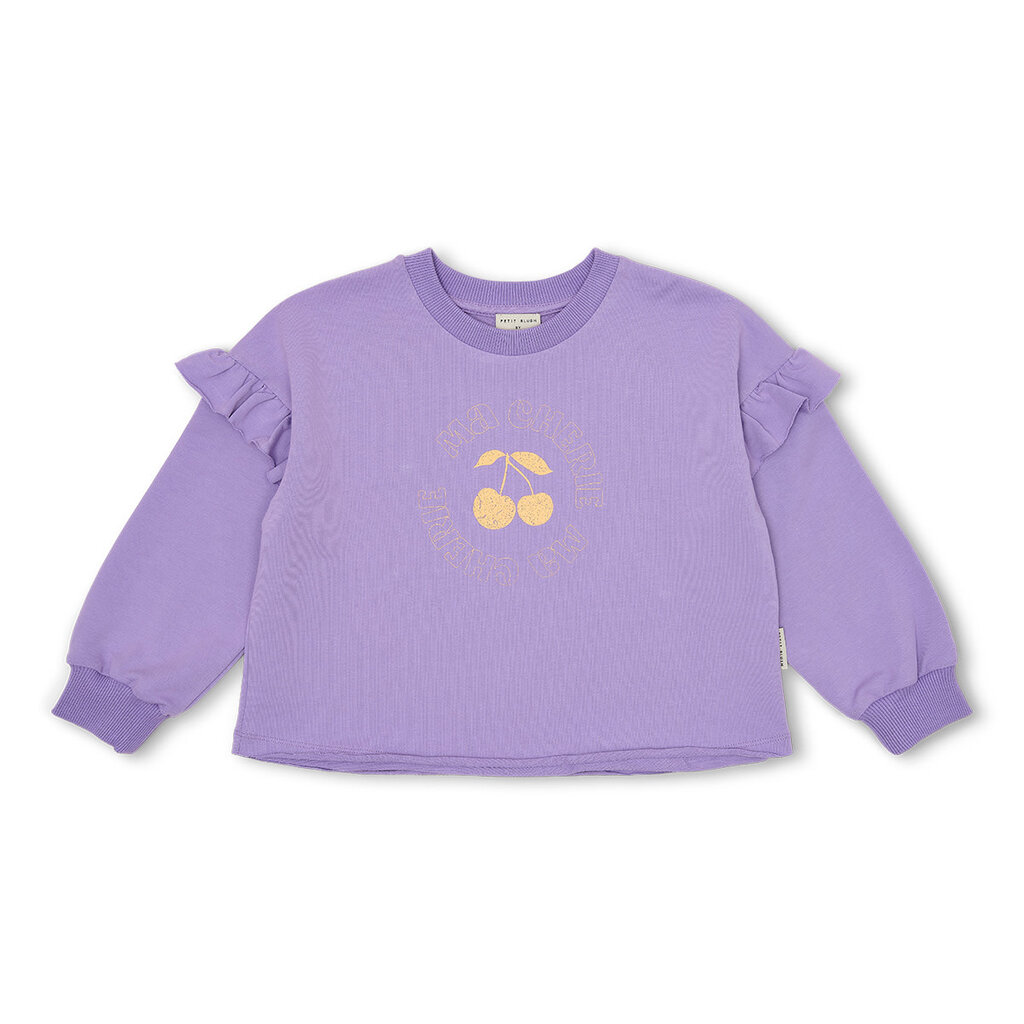 PETIT BLUSH June Ruffle Sweater SS26-103 Chalk Violet
